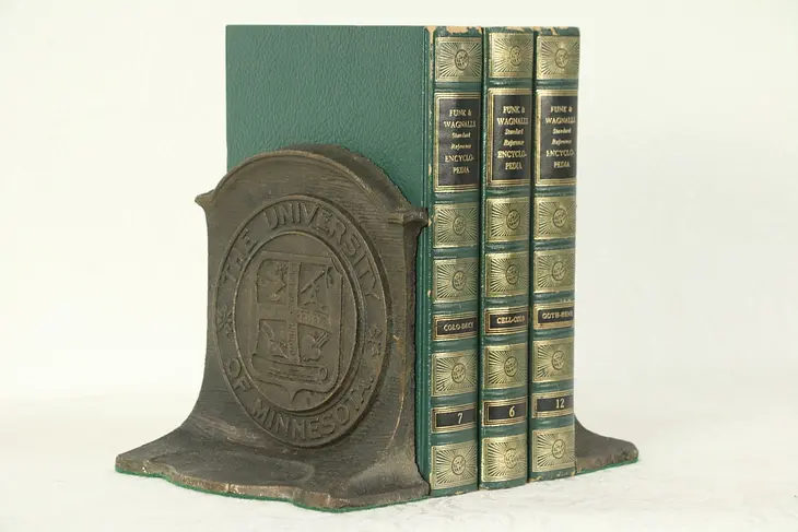 Pair of Bronze Antique University of Minnesota Bookends #28967