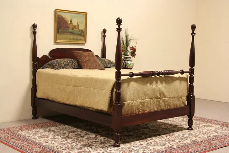 Mahogany 1910 Antique Full or Double Size Poster Bed