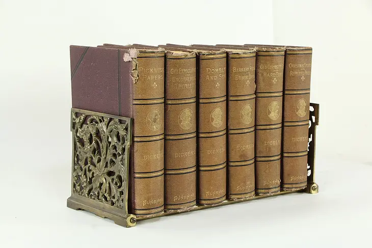 Victorian Antique Brass Adjustable Folding Desktop Book Holder  #33489