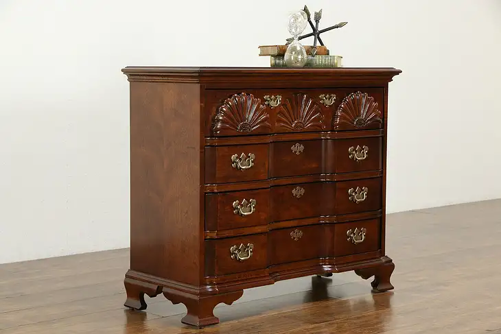 Cherry Georgian Style Block Front Vintage Chest or Dresser, American Drew #34156