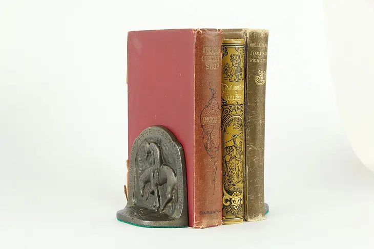 Pair of End of the Trail Sculpture Antique Bookends #34591