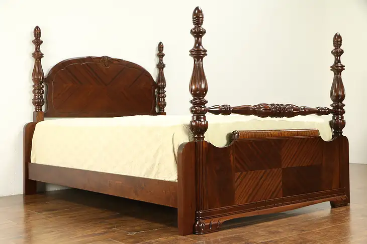 Art Deco Waterfall Design Vintage Queen Size Bed #35616