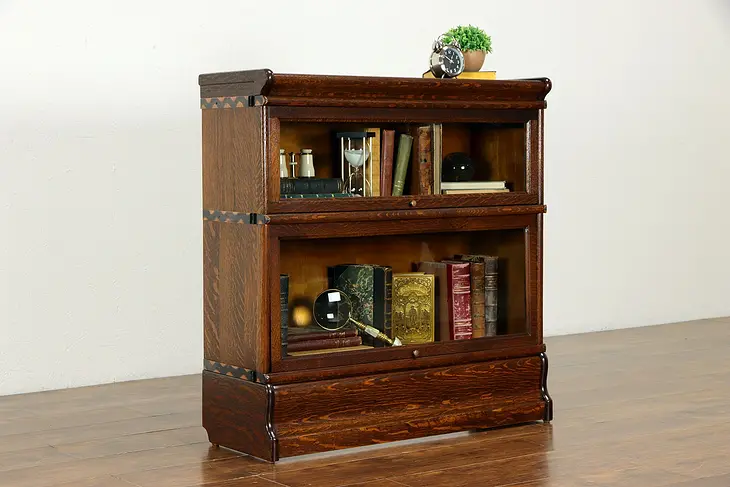 Oak Lawyer Antique 2 Stack Office Bookcase or Bath Cabinet, Macey #35707