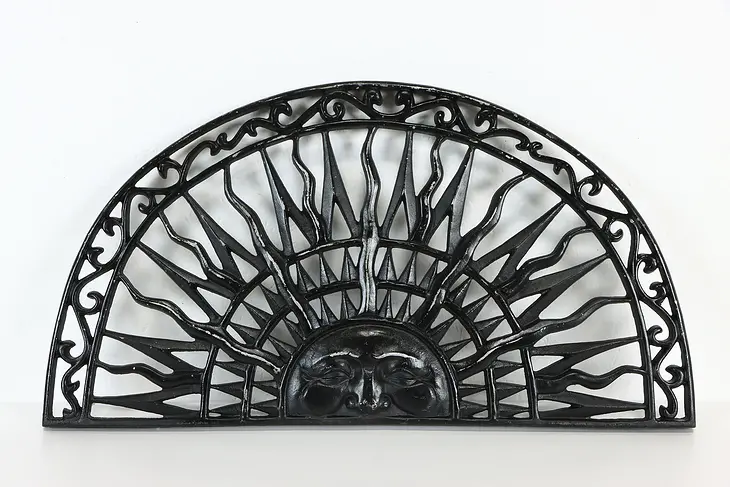 Sunburst Arched Metal Vintage 30" Grill or Panel with Sun Face #36085