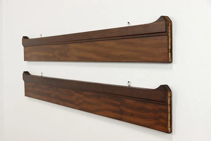 Architectural Salvage Pair Antique Mahogany Bed Rails, Wall Hanging 79" #39032