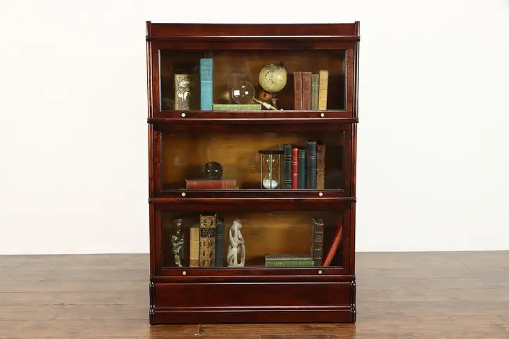 Arts & Crafts Mission Antique 3 Stack Office or Library Bookcase, Macey #36754