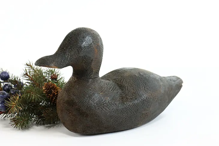 Farmhouse Carved Pine Vintage Duck Decoy Sculpture #38083