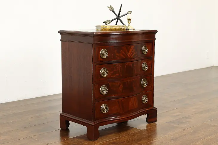 Federal Style Vintage Small Mahogany Chest or Nightstand, Leather Top #40073