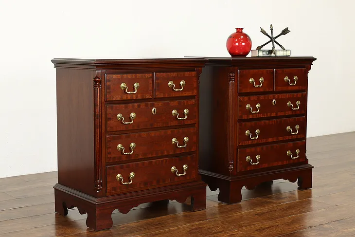 Pair of Vintage Mahogany Chests, Nightstands or End Tables, Lexington #39630