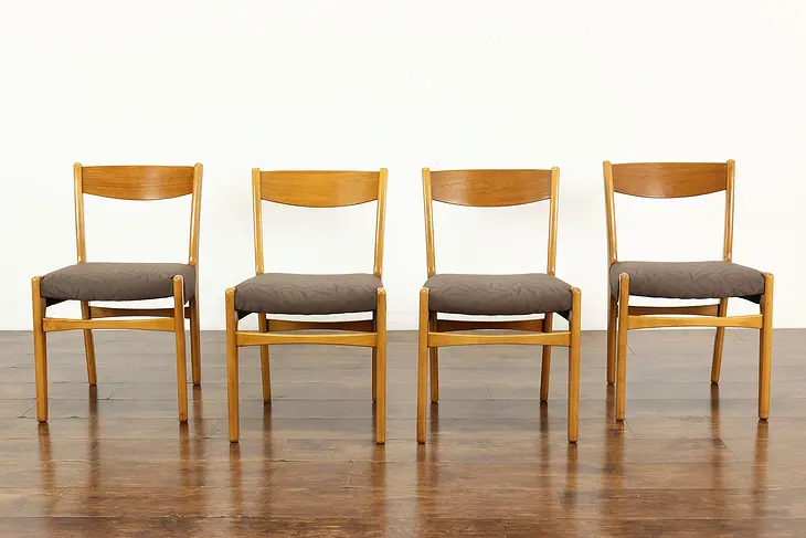 Set of 4 Midcentury Modern Vintage Dining or Office Chairs New Upholstery #38770
