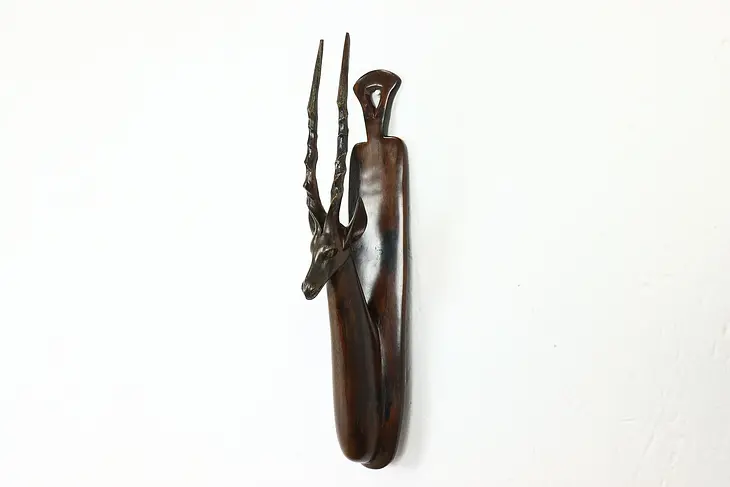 Gazelle African Vintage Sculpture Hand Carved Rosewood Folk Art #40325