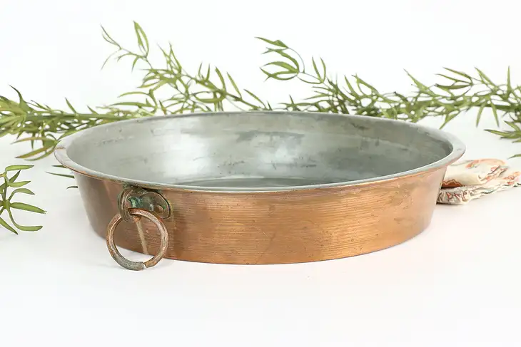 Farmhouse Vintage Large Copper Cake Baking Pan with Hanging Loop #40591