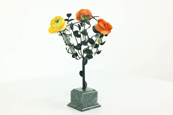 Centerpiece Sculpture Tulipiere Marble Base, Glass Vases or Shot Glasses #40607