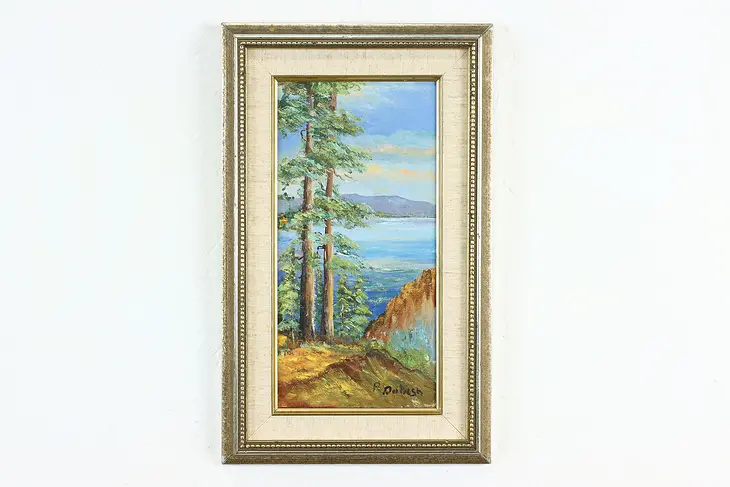 Lake Tahoe Landscape Vintage Original Oil Painting, Dobesh 16" #40412