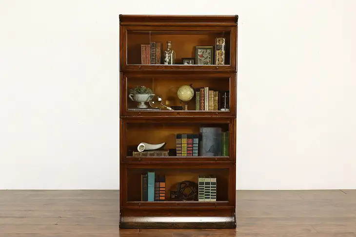 Oak Lawyer 4 Stack Antique Office, Library Book or Display Case, Viking #40896