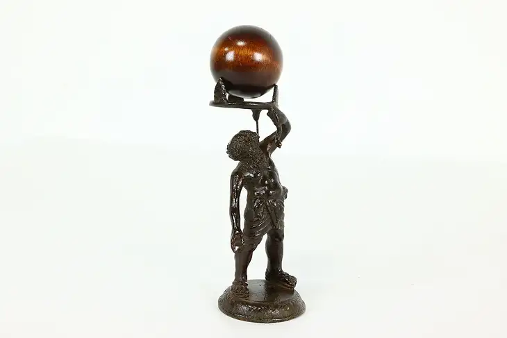 Atlas Holding The World Antique Bronze Statue  #40758