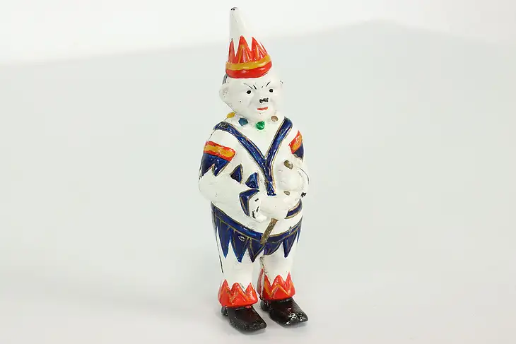 Cast Iron Vintage Hand Painted Clown Bank #41202