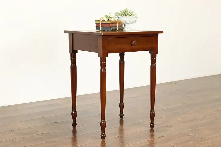 Country Sheraton Cherry Antique Farmhouse End or Lamp Table, Nightstand #39904