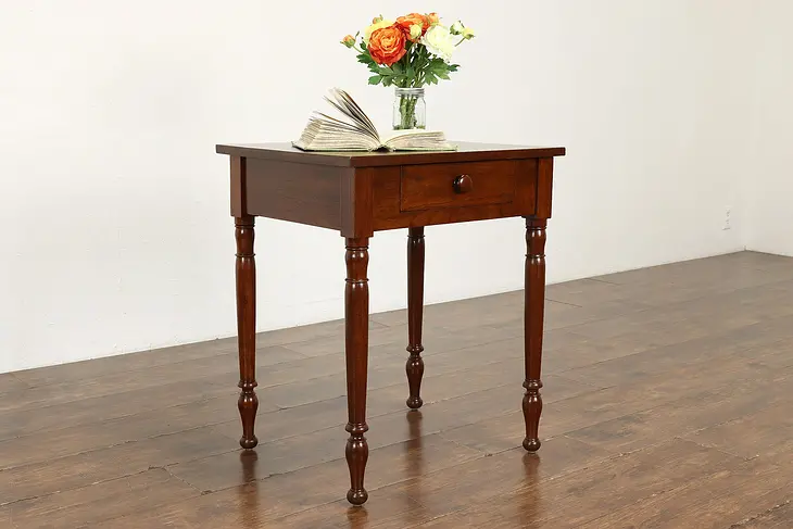 Farmhouse Victorian Antique Walnut Nightstand, End or Lamp Table #40569