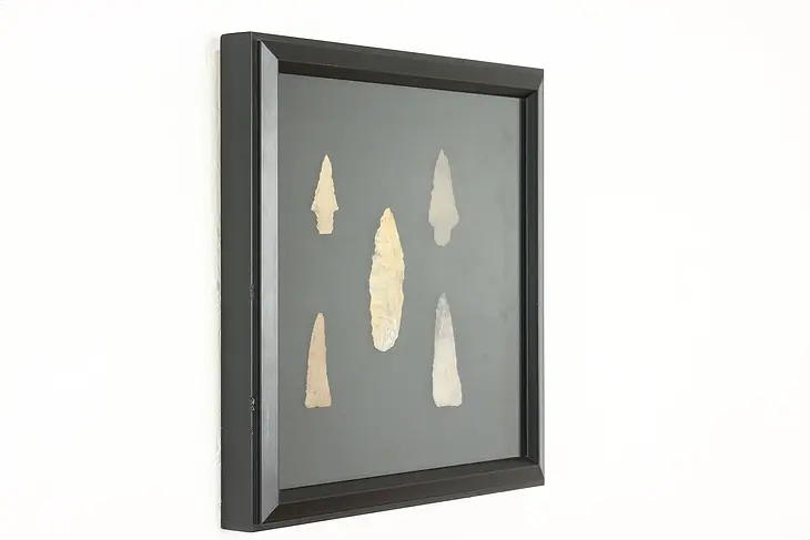 Native American Indian Antique Stone Points in Shadowbox #41000