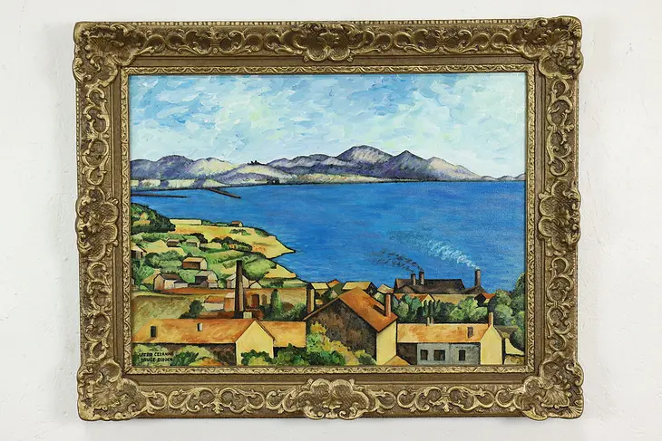 Bay of Marseille after Cezanne Original Acrylic Painting, Bodden 30" #40772