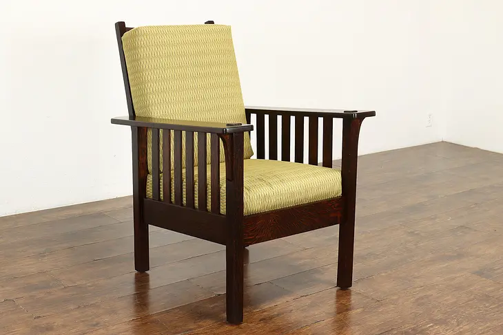 Arts & Crafts Mission Oak Antique Craftsman Stickley Chair New Upholstery #41164