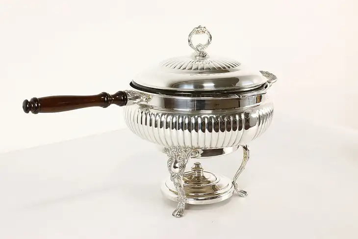 Silverplate Vintage Chafing Dish, Liner & Burner, Sheridan by Taunton #41841