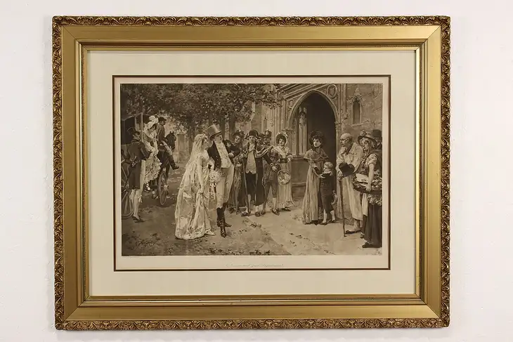 Impediment to Wedding Party Antique Victorian Engraving, Glindoni 44" #41601