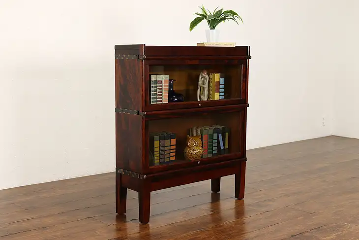 Arts & Crafts Antique 2 Stack Craftsman Lawyer Bookcase, Melton-Rhodes #41945