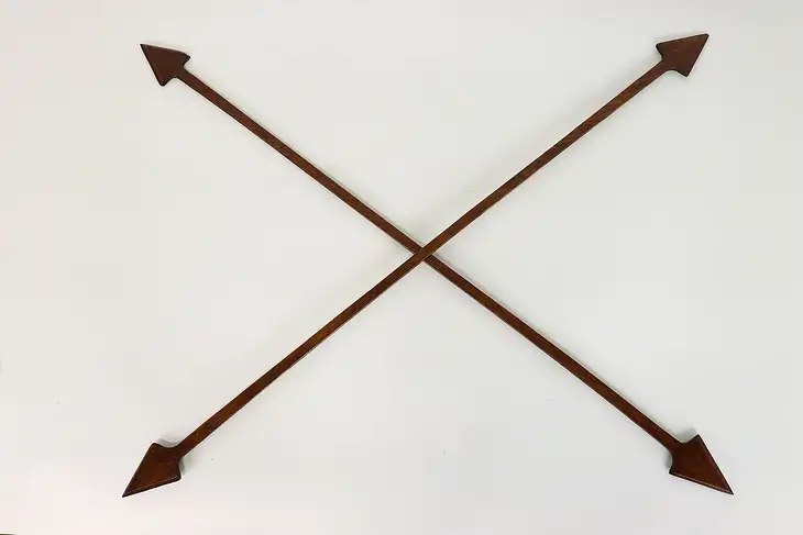 Pair of Antique Art & Crafts Oak Architectural Salvage Decorative Arrows #41951