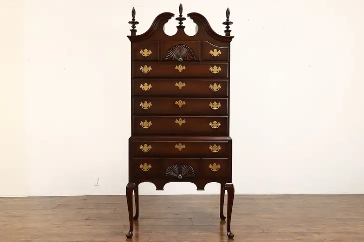 Georgian Traditional Vintage Mahogany Highboy Tall Chest on Chest, Kindel #41974