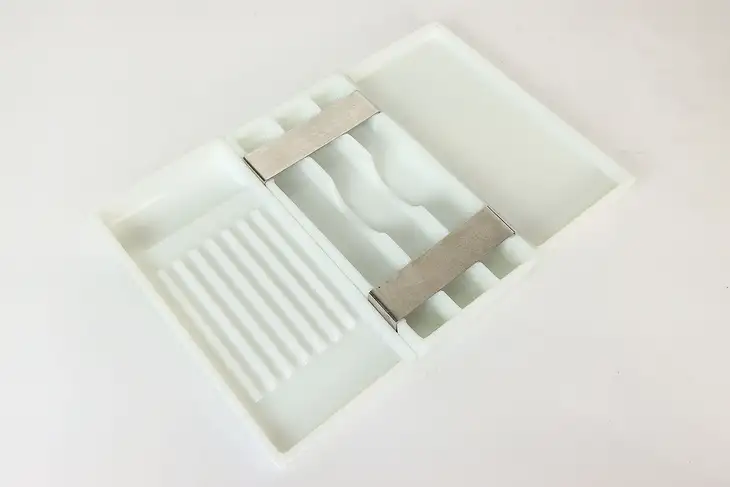 Set of Three Antique Milk Glass Dental Trays #42240