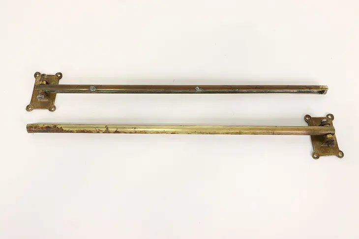 Pair of Antique Architectural Salvage Brass Towel Bars or Arms #42229