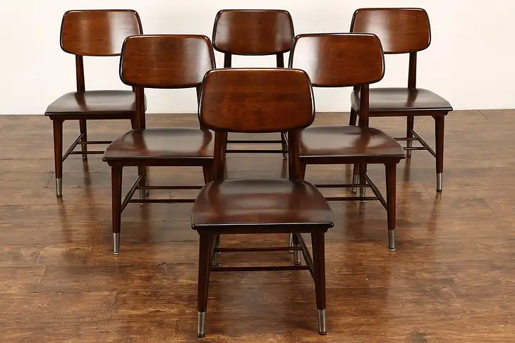 Set of 6 Midcentury Modern Vintage Dining or Office Chairs, Sjöström #41636