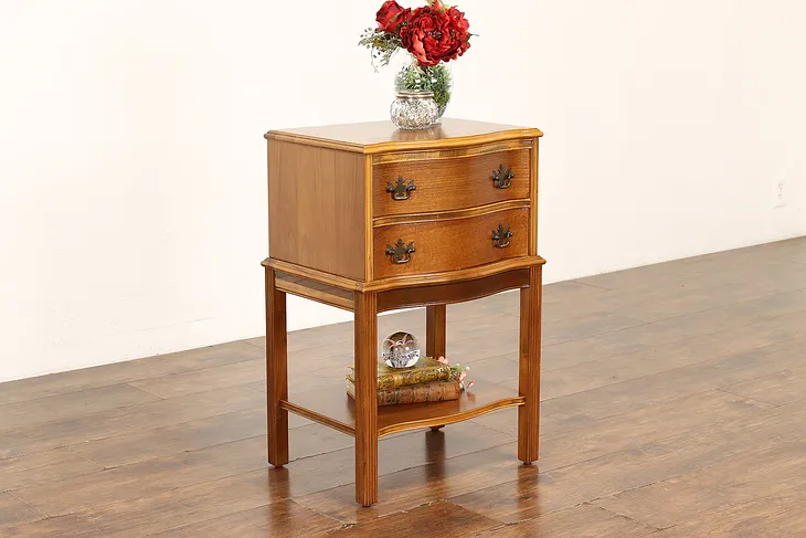 Georgian Design Vintage Walnut Nightstand, End or Side Table #42284