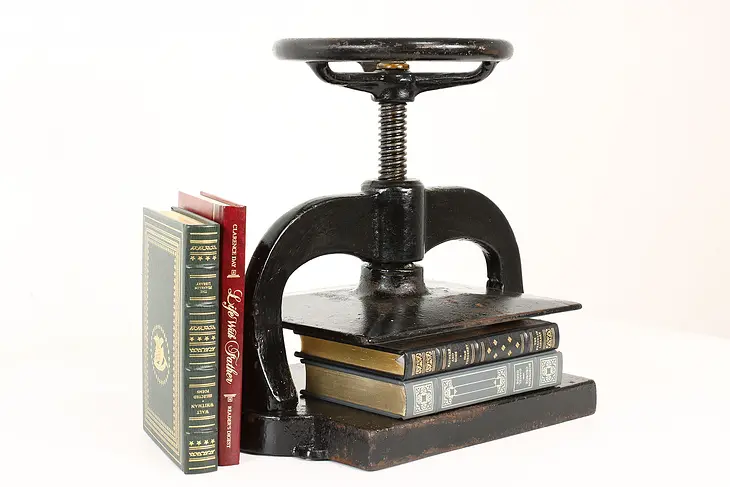 Victorian Industrial Salvage Antique Cast Iron Bookbinder Book Press #41748