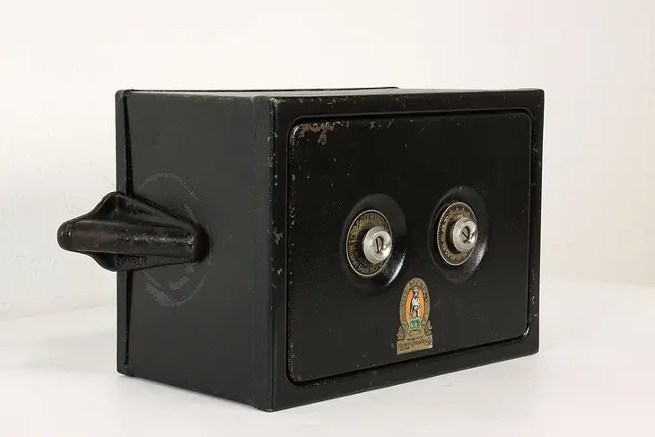 Industrial Salvage Antique Iron Combination Lock Wall Safe, Murphy Bed Co #41453