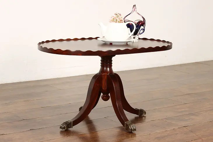 Georgian Design Vintage Flame Grain Mahogany Coffee Table, Paw Feet #41652