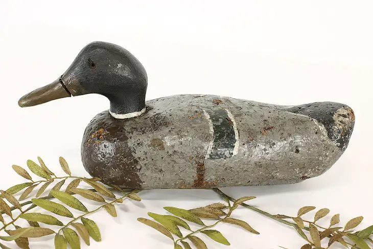 Farmhouse Carved Folk Art Antique Duck Decoy Cork Sculpture #42435