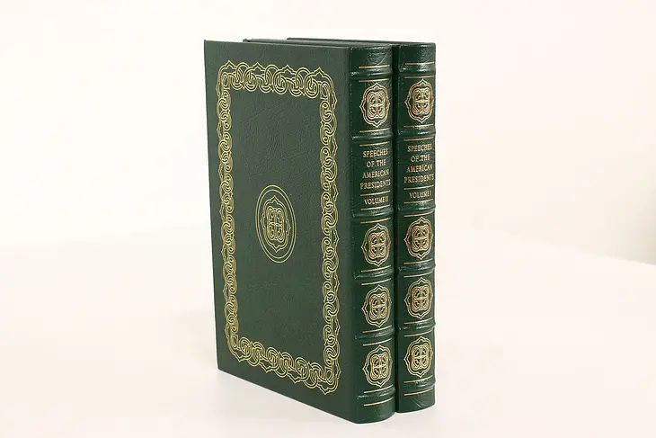 Easton Pair of American President Speeches Leatherbound Gold Tooled Books #42441