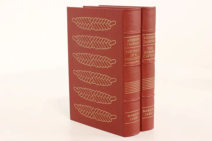 Easton Pair of President Andrew Jackson Leatherbound Gold Tooled Books #42466