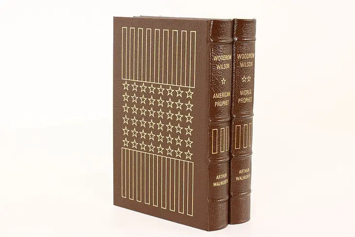 Easton Pair of President Woodrow Wilson Leatherbound Gold Tooled Books #42448
