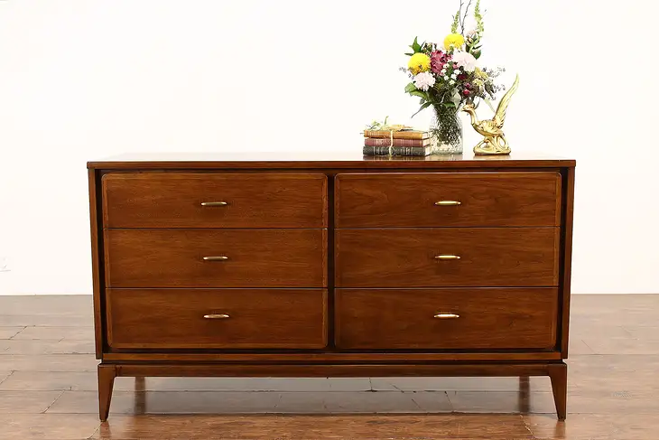 Midcentury Modern Vintage Walnut Dresser or Chest, TV Console Kent Coffey #42331