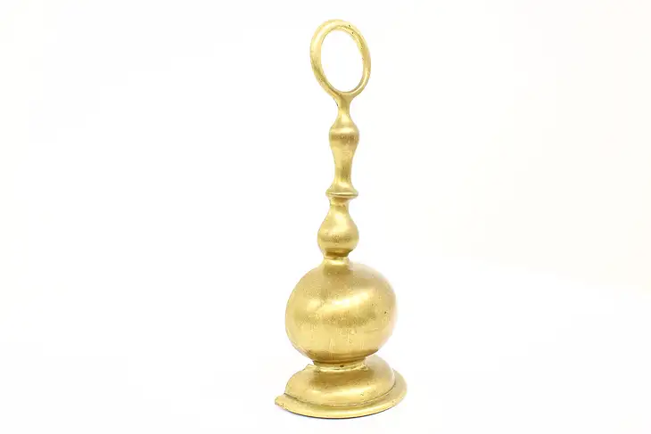 Victorian Antique Brass & Iron Door Stop, Ring Handle #42329