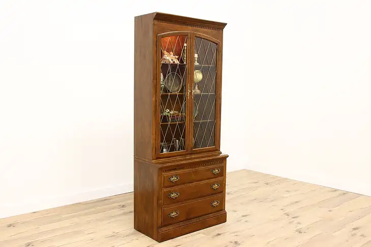 Traditional Vintage 4 Door Bookcase China or Curio Cabinet, Ethan Allen #42526