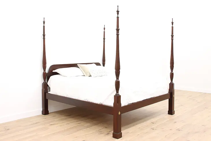 Georgian Style Vintage Mahogany Four Poster King Size Bed #42193