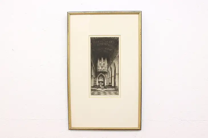 Holy Trinity Church Canterbury Antique Original Etching, Sharland 21" #42650