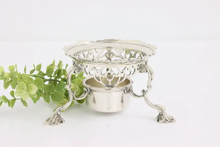English Georgian 1817 Antique Sterling Silver Serving Stand & Warmer #42804