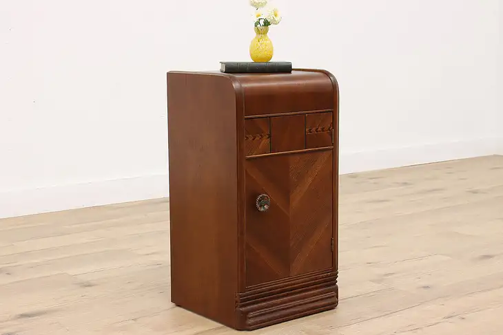 Art Deco Vintage Waterfall Nightstand or End Table #42871