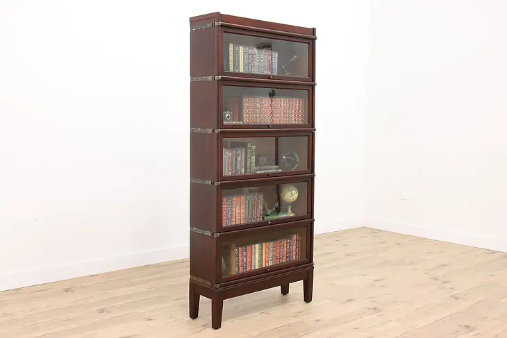 Arts & Crafts 5 Stack Antique Lawyer Office Bookcase, Globe Wernicke #42726